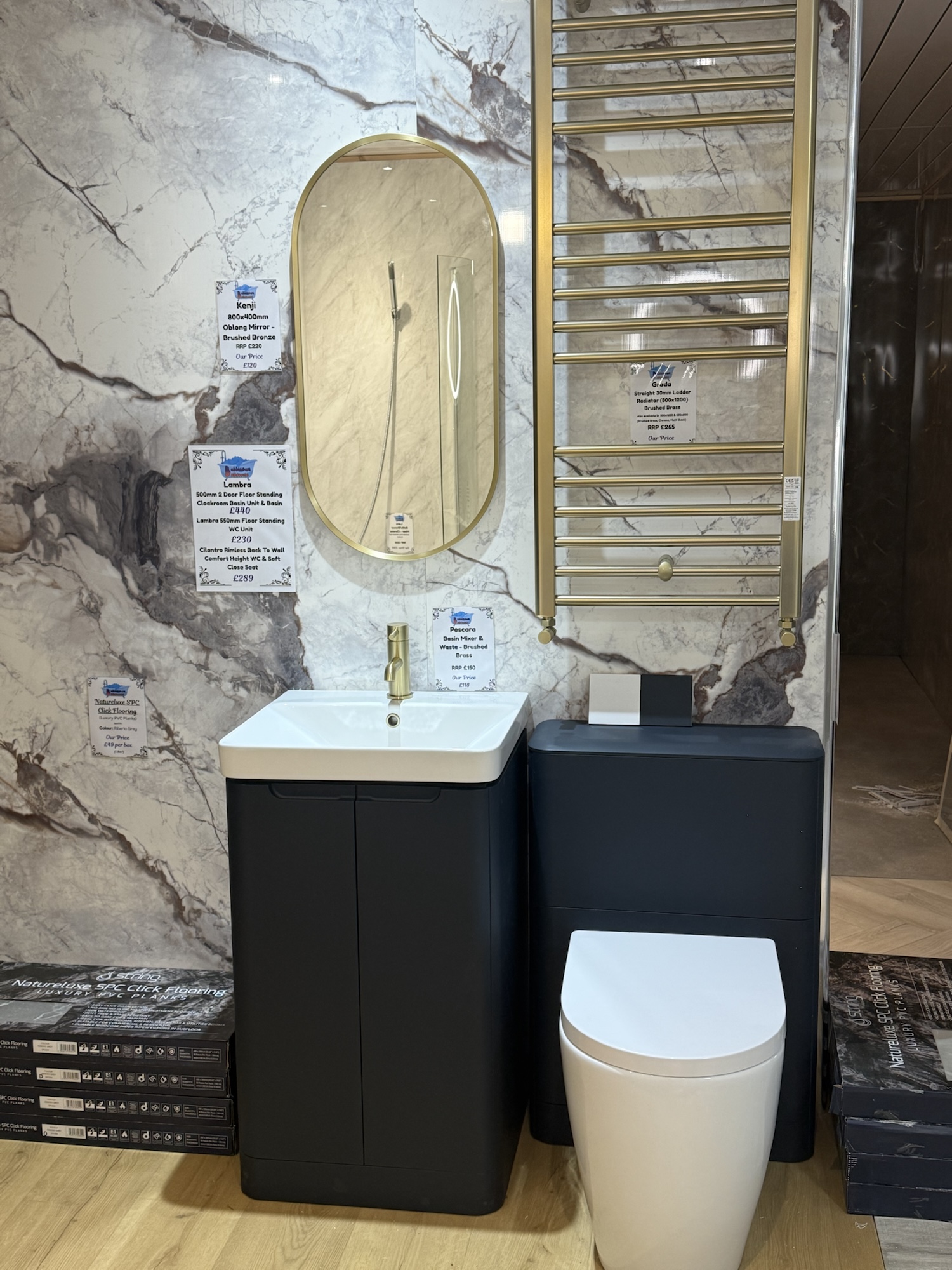 Bathroom displays at Bubblegum Bathrooms