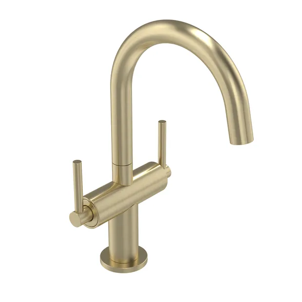 Cohort Lever 2‑Handle Basin Mixer Brushed Brass