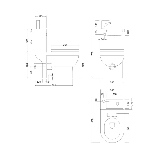 Arley Pro Dimensional Drawing
